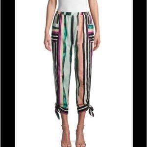 NWT Red Carter Linen Blend Cabana Striped Pants